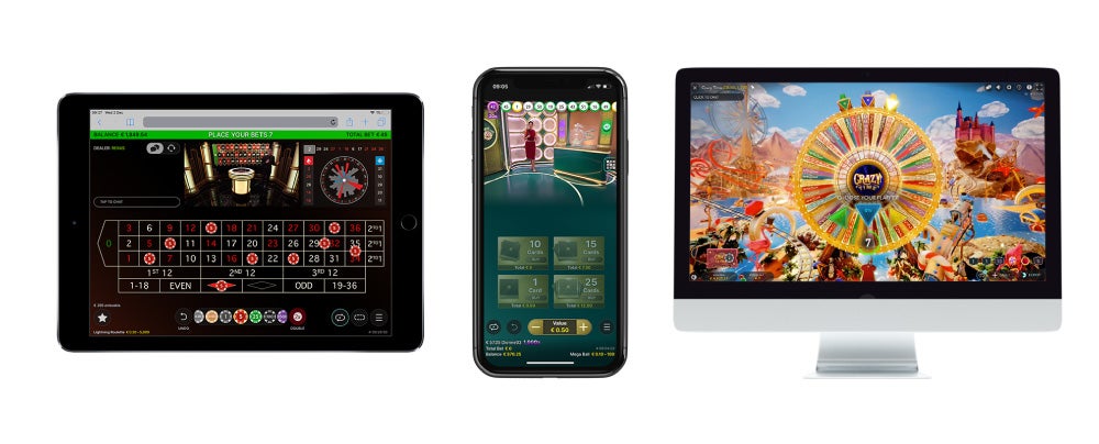 Live casino on tablet, mobile, and desktop